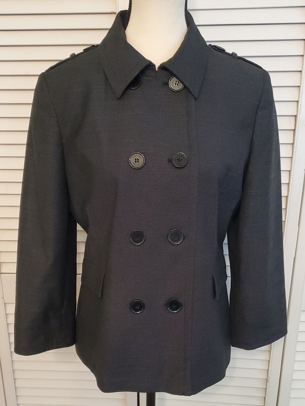 Calvin Klein Military Inspired Charcoal Blazer Jacket NWOT, Size 8